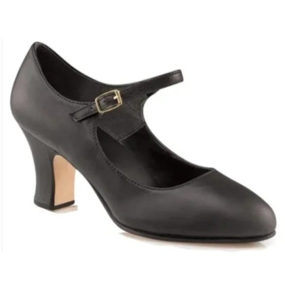 Capezio 653 Women's Manhattan‎ Character Black Dance Shoes Heels Size 9.5 NEW